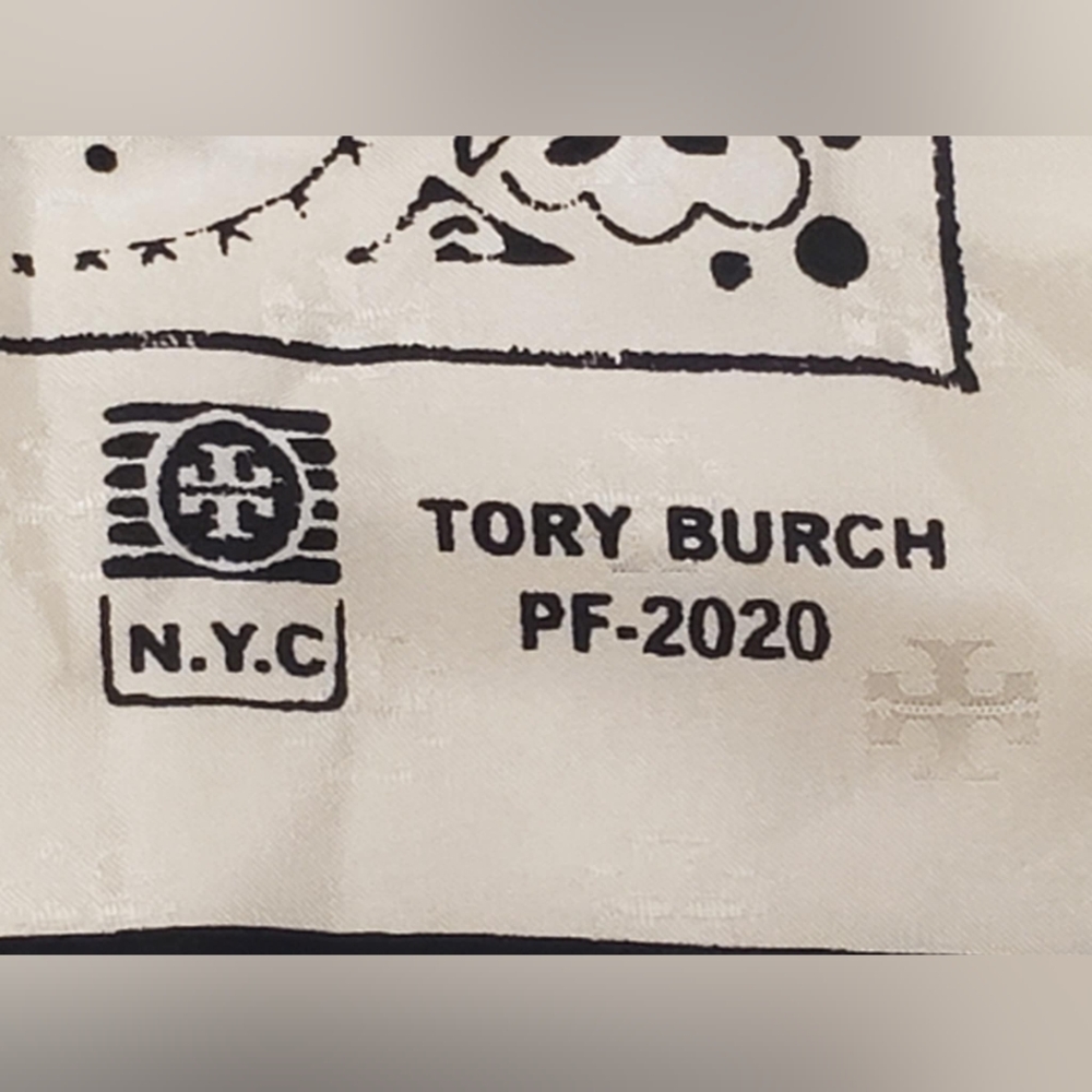 Authentic Tory Burch‎ Patchwork Print Silk  Scarf - Picture 3 of 12